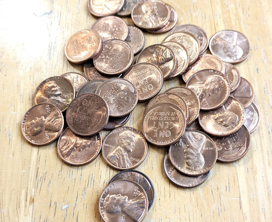 BU Wheat Penny Lot! - Qty 40 - Mixed Dates 1953, 55, 58, etc. Mint Marks - Check it out! Great Deal! Lot of Uncirculated Wheat Pennies
