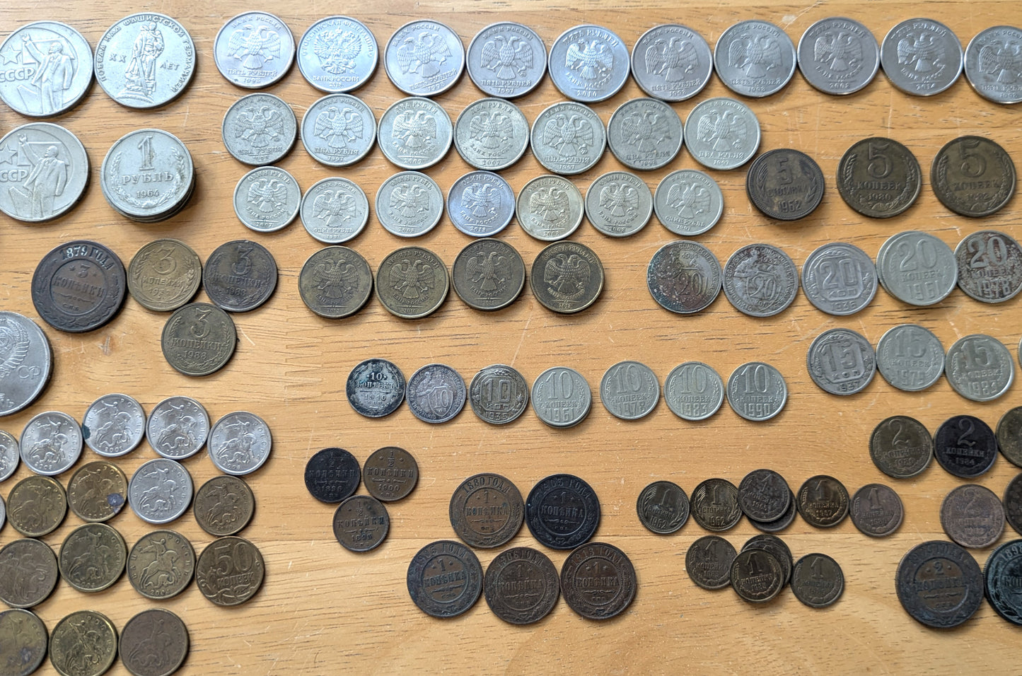 Huge Russian Coin Collection! Over 100 Coins, Some Silver, Various Denominations & Years - 1, 2, 3, 5, 10, 15, 20 Kopeks & More! USSR Soviet Russia Coins - Historical Coins