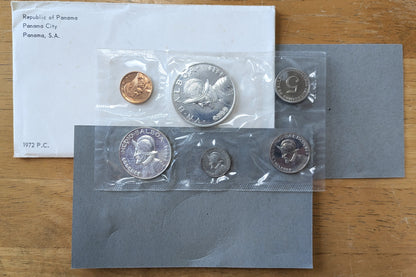 1972 Panama Silver Proof Set (6 Coins, OGP) – Low Mintage (13,322)