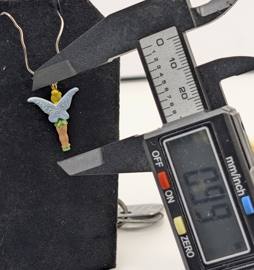 Vintage Disney Tinker Bell Enamel Necklace Pendant - Detailed Tinker Bell Disney Charm