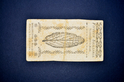 March 25th, 1776 New Jersey Colony 15 Shillings Note - Colonial Currency - 1776 Colony of New Jersey Fifteen Shillings Banknote - NJ-180