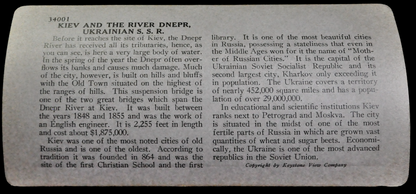 Antique Keystone Stereoview of the River Dnepr Bridge, Kiev, Soviet Ukraine - No. 34001 - 1930s USSR Kiev Ukrainian River Stereoview