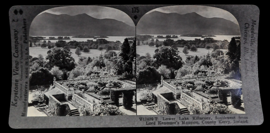 Antique Keystone Stereoview of Lower Lake Killarney, County Kerry, Ireland - V12639T - 1920s Historic Irish Nature Stereoview