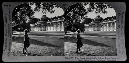 Antique Keystone Stereoview of Great Frederick's Refuge Potsdam Germany - No. 30059T - 1920s Rare World Tour Series German Castle Photo Card