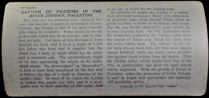Antique Keystone Stereoview of Pilgrim Baptism in River Jordan, Palestine - No. V19691T - 1930s Rarer World Tour Series Palestine Photo Card
