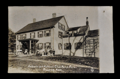 1911 Fathers and Mothers Club Home Farm, Reading, MA Postcard - Asylum Orphanage Photo - Rare Sepia Photograph RPPC Massachusetts Postcard
