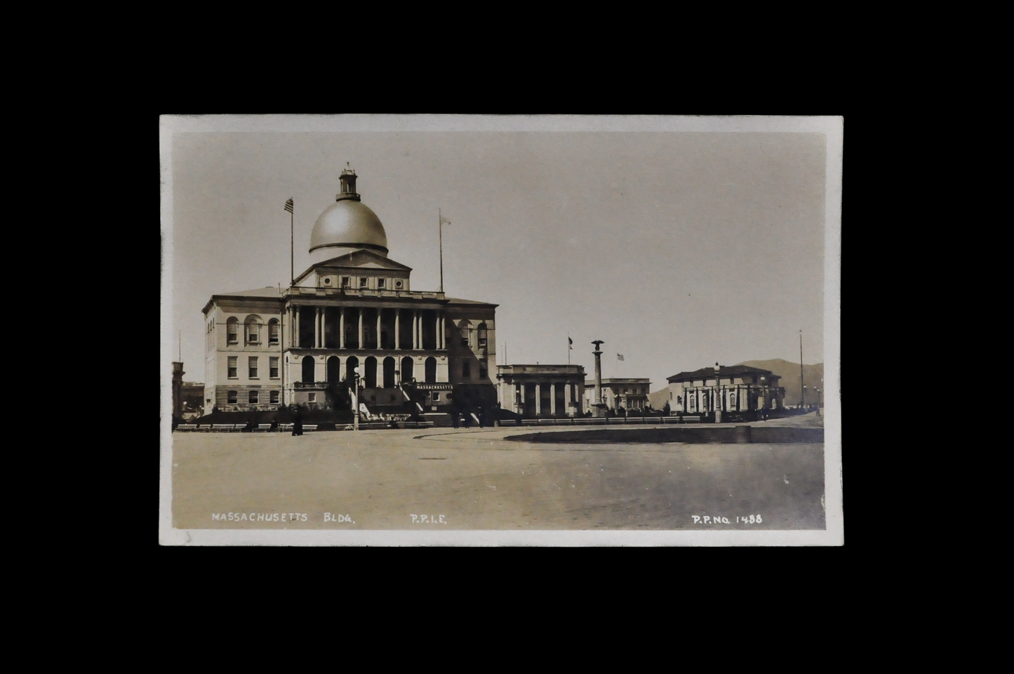 1910s Massachusetts State Capitol Building Sepia Photograph Postcard - Unsent/Blank - Rare Antique RPPC MA Boston Postcard