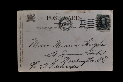 1905 Main Street from Front Street, Worcester, Massachusetts Postcard - Postmarked/Sent - Antique Chromo Lithograph MA Main Street Postcard