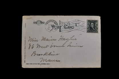 1906 Court Street Bridge, Woonsocket, RI Postcard - Postmarked/Sent - Antique Chromo Lithograph Rhode Island Street Postcard