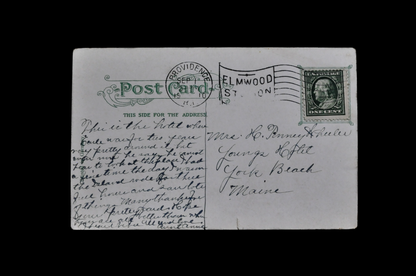 1910 Manisses Hotel, Block Island, Rhode Island Postcard - Postmarked/Sent - Antique Chromo Lithograph RI Hotel Postcard