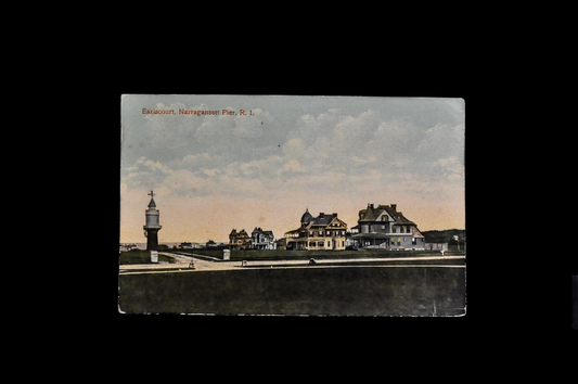 1910s Earlscourt Narragansett Pier Rhode Island Postcard - Blank and Unposted - Antique Chromo Lithograph Beach Town RI Postcard