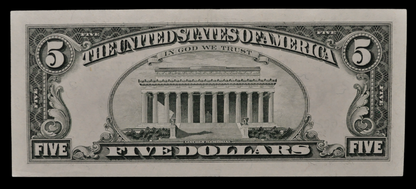 1995 US Federal Reserve 5 Dollar Star Note - Low Serial Number - New York (B) Issue - 1995 Green Seal Five Dollar Star Note - Fr.1984-B*
