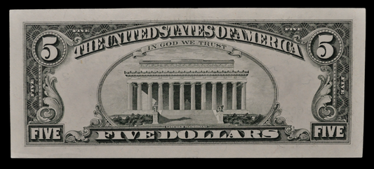 1995 US Federal Reserve 5 Dollar Star Note - Low Serial Number - New York (B) Issue - 1995 Green Seal Five Dollar Star Note - Fr.1984-B*