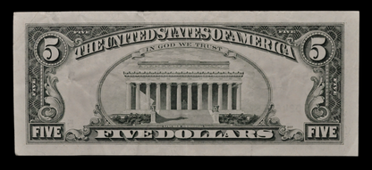 1993 US Federal Reserve 5 Dollar Star Note - Richmond (E) Issue - Extremely Fine (XF) - 1993 Green Seal Five Dollar Star Note - Fr.1982-E*