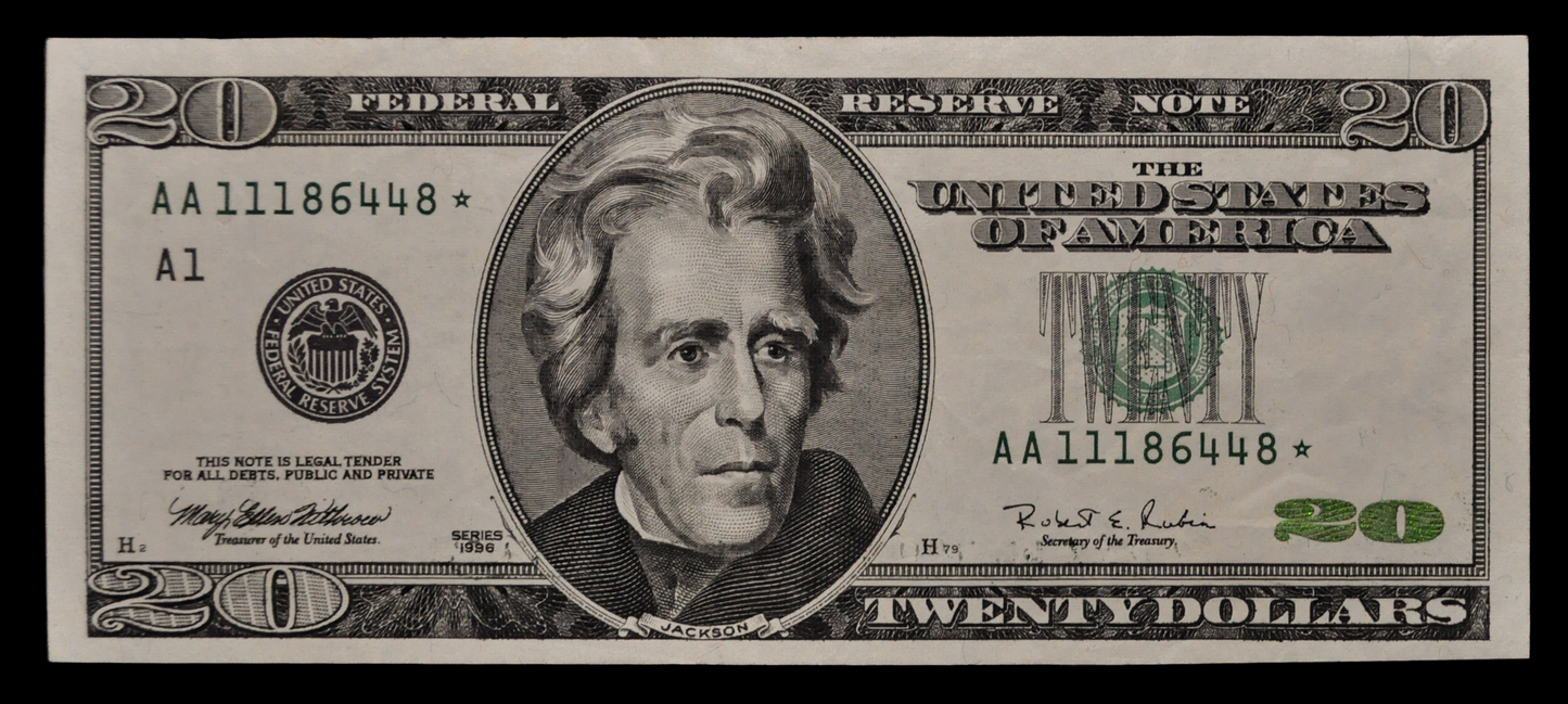 1996 Fancy Repeating Serial Number 20 Dollar Star Note - 11186448 - 1996 Twenty Dollar Fancy Serial Star Note - Fr.2083-A*