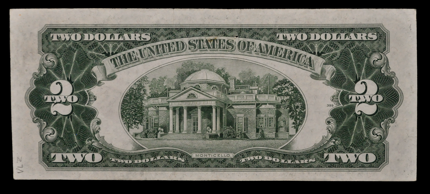 1953 STAR Legal Tender 2 Dollar Note - Choice Extremely Fine (XF+) - 1953 Red Seal Two Dollar U.S. Star Note - Fr#1509*