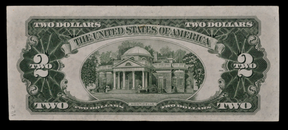 1953 STAR Legal Tender 2 Dollar Note - Choice Extremely Fine (XF+) - 1953 Red Seal Two Dollar U.S. Star Note - Fr#1509*