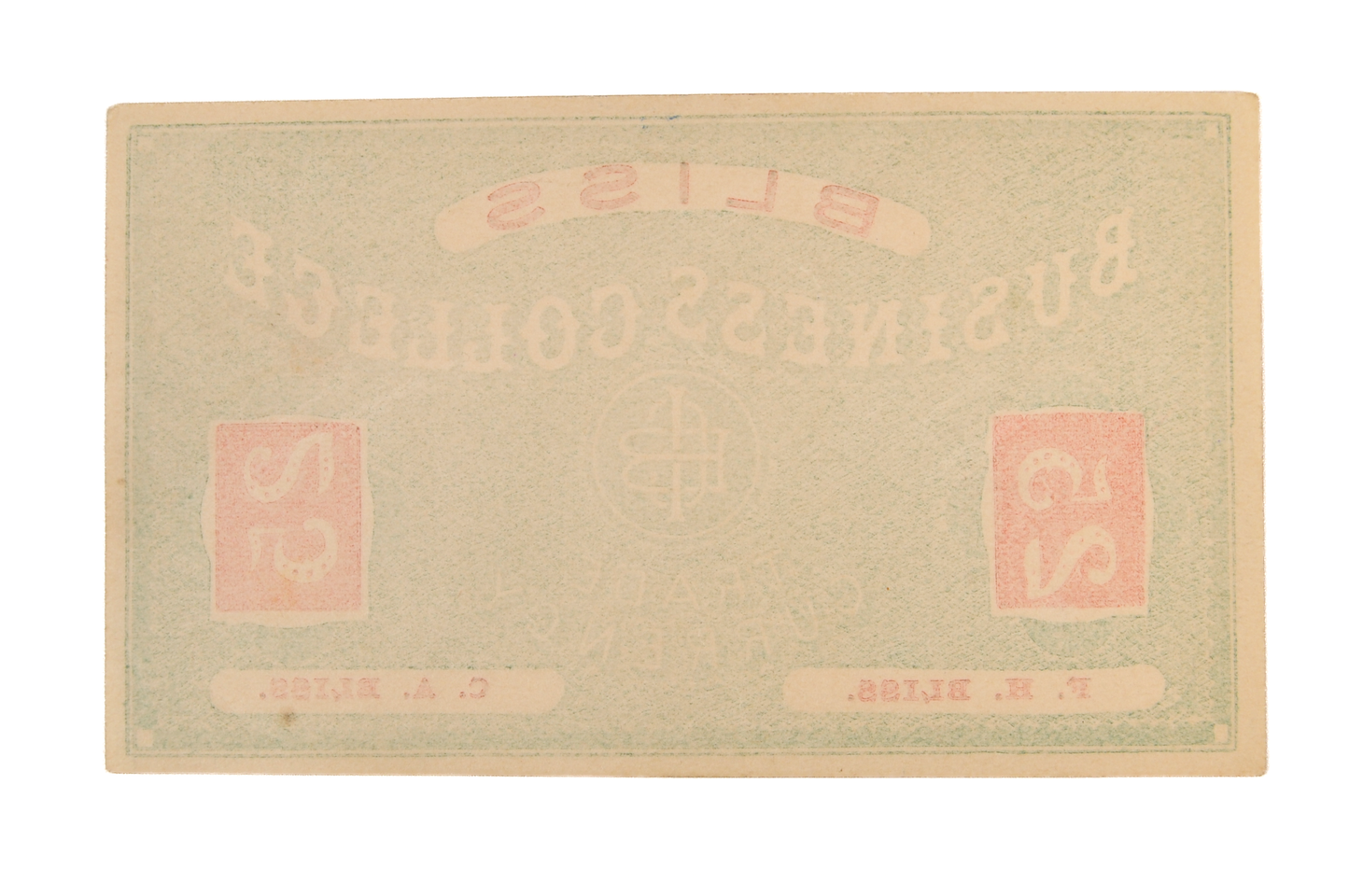 1890s N.D. Bliss Business College Currency 25 Cents Note - Keene, NH - Uncirculated (UNC) - Bliss Business College Twenty Five Cents Note
