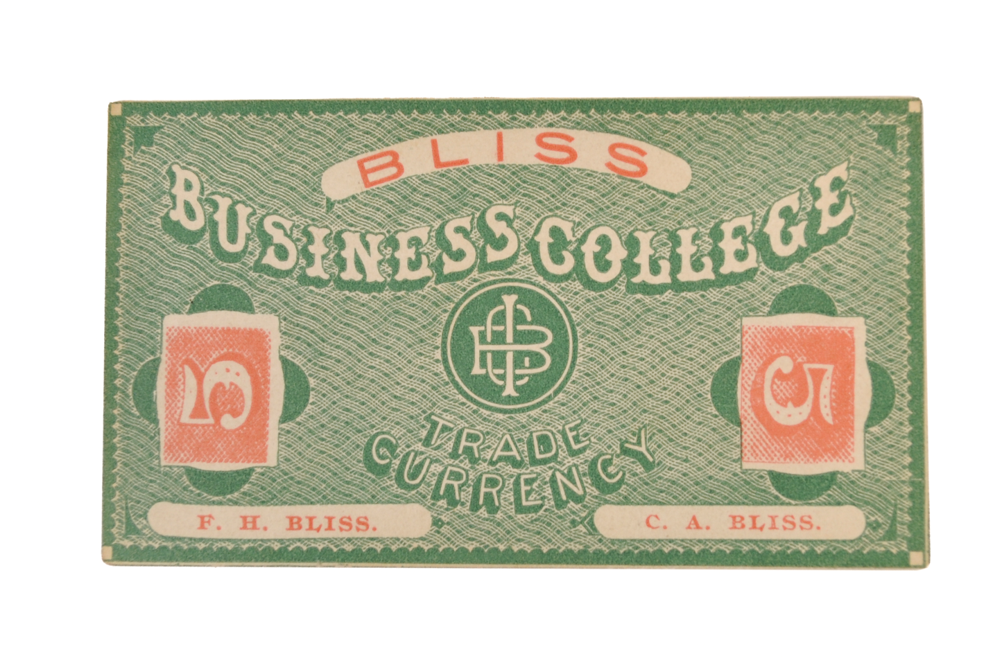1890s N.D. Bliss Business College Currency 5 Cents Note - Keene, NH - Uncirculated (UNC) - Bliss Business College Five Cents Trade Currency