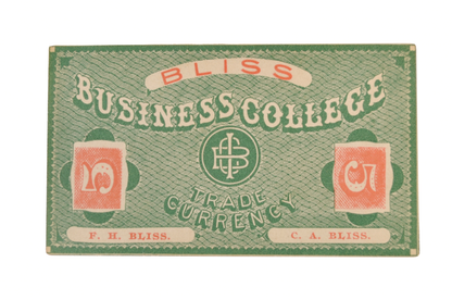 1890s N.D. Bliss Business College Currency 5 Cents Note - Keene, NH - Uncirculated (UNC) - Bliss Business College Five Cents Trade Currency