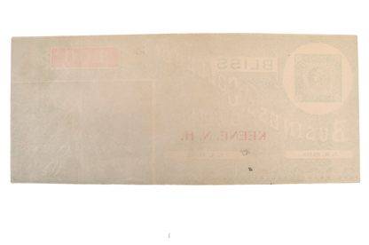 1890s Bliss Business College Currency 100 Dollar Note - Keene, NH - Almost Uncirculated (AU) - Bliss College One Hundred Dollars Trade Note