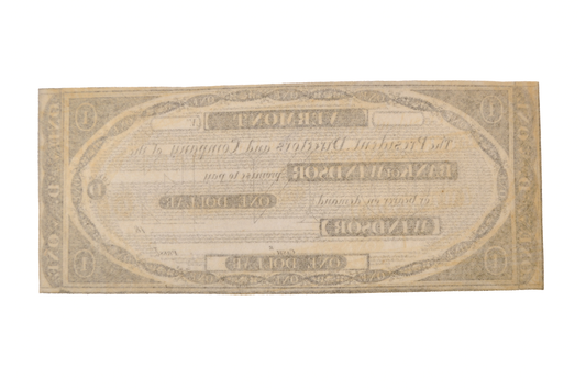 1830s Bank of Windsor 1 Dollar Vermont Obsolete Note - Uncirculated Remainder - 1830s Windsor Vermont One Dollar Obsolete Banknote