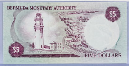 RARE 1978 Bermuda Monetary Authority 5 Dollar Note - A/1 Prefix, April 1st, 1978 - 1978 British Bermuda Five Dollar Note - P#29a