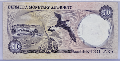 RARE 1978 Bermuda Monetary Authority 10 Dollar Note - A/1 Prefix, April 1st, 1978 - 1978 British Bermuda Ten Dollar Note - P#30a