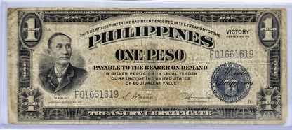 1944 Philippines 1 Peso Victory Note - Choice of Condition - U.S. Occupation - 1944 One Peso Philippines Victory Banknote - P#94a