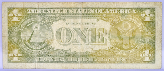1957 Silver Certificate 1 Dollar Faded Ink Seal Note - Contaminated Ink Error - 1957 One Dollar Light Blue Seal Error Banknote - Fr#1619