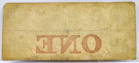 RARE 1857 Tiverton Bank 1 Dollar Rhode Island Obsolete Note - Rare Short-Lived Bank - 1857 RI Tiverton One Dollar Obsolete Note