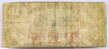 RARE 1856 Tiverton Bank 10 Dollar Rhode Island Obsolete Note - Rare Large Denomination - 1856 RI Tiverton Ten Dollars Obsolete Note