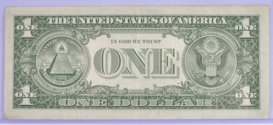 1957 Devil 666 Fancy Serial Number 1 Dollar Silver Certificate - 83466650 - 1957 Blue Seal One Dollar Devil's Serial Bank Note - Fr#1619