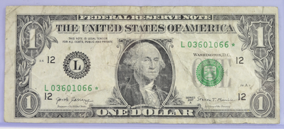 2017A Fancy Repeater Serial 1 Dollar Star Note - 03601066 - San Francisco (L) - 2017 A One Dollar Cool Serial Number Star Note - Fr.3006-L*