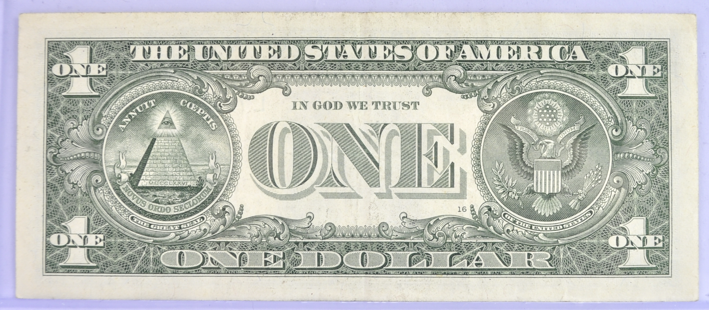 2021 Fancy Repeater Serial Number 1 Dollar Banknote - 71344498 - 2021 One Dollar Cool Serial Number Note - Fr.3007-L
