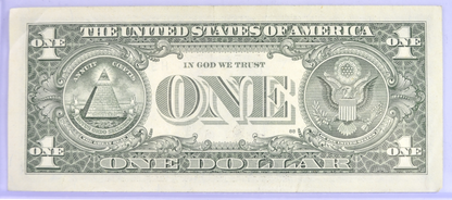 2021 Fancy Repeater Serial Number 1 Dollar Banknote - 34939888 - 2021 One Dollar Cool Serial Number Note - Fr.3007-H