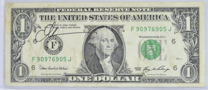 2006 US 1 Dollar David Bowers Autograph Note - Famous Signature - 2006 Federal Reserve Autographed One Dollar Note - Fr.1932-F