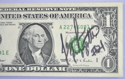 1995 US 1 Dollar Jen Rizzotti #21 Autograph Note - Women's Basketball Player Signature - 1995 Autographed One Dollar Note - Fr.1921-A