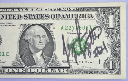 1995 US 1 Dollar Jen Rizzotti #21 Autograph Note - Women's Basketball Player Signature - 1995 Autographed One Dollar Note - Fr.1921-A