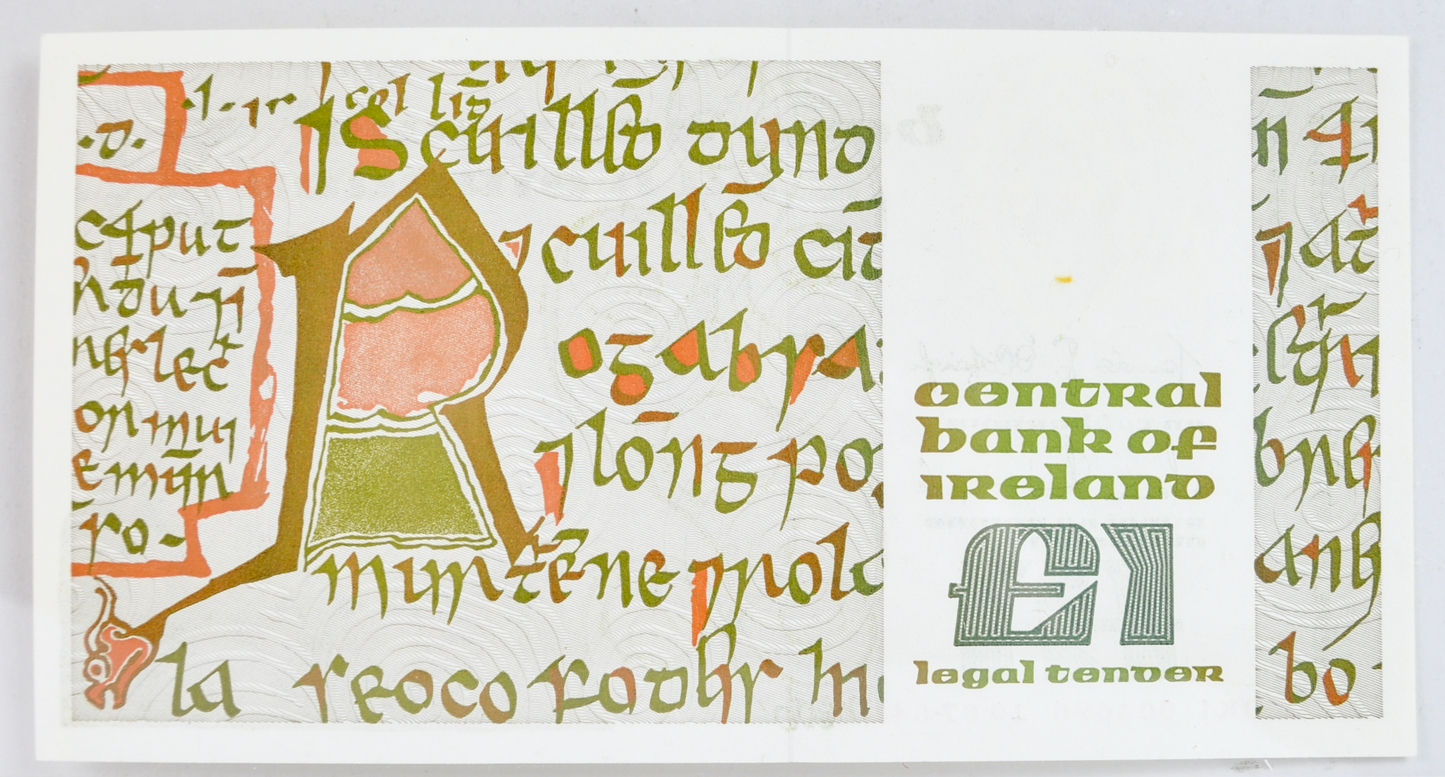 1984 Republic of Ireland 1 Pound Gaelic Note - 10.07.84 - Uncirculated (UNC) - 1984 Irish Republic One Pound Punt Banknote - P#70c