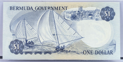 1970 Bermuda Government 1 Dollar Note - Rarer Early Date - Choice of High Grade - 1970 British Bermuda One Dollar Banknote - P#23a