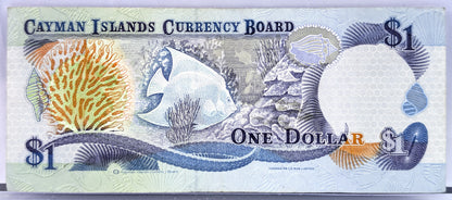 1996 Cayman Islands Currency Board 1 Dollar Note - B/1 Prefix - 1996 British Cayman Islands One Dollar Note - P#16a