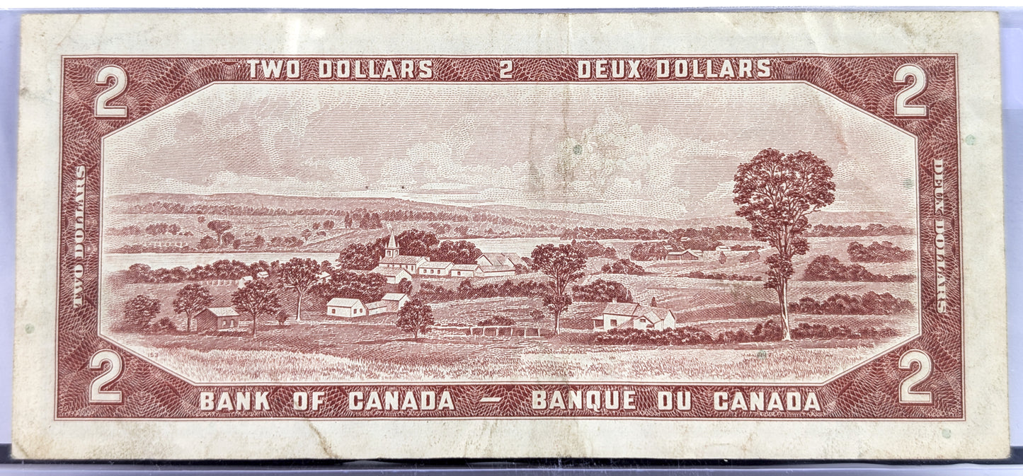 1954 Bank of Canada 2 Dollar Note - Choose by grade - Bouey/Raminsky Signatures - 1954 Canadian Two Dollar Banknote - P#76c