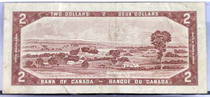 1954 Bank of Canada 2 Dollar Note - Choose by grade - Bouey/Raminsky Signatures - 1954 Canadian Two Dollar Banknote - P#76c