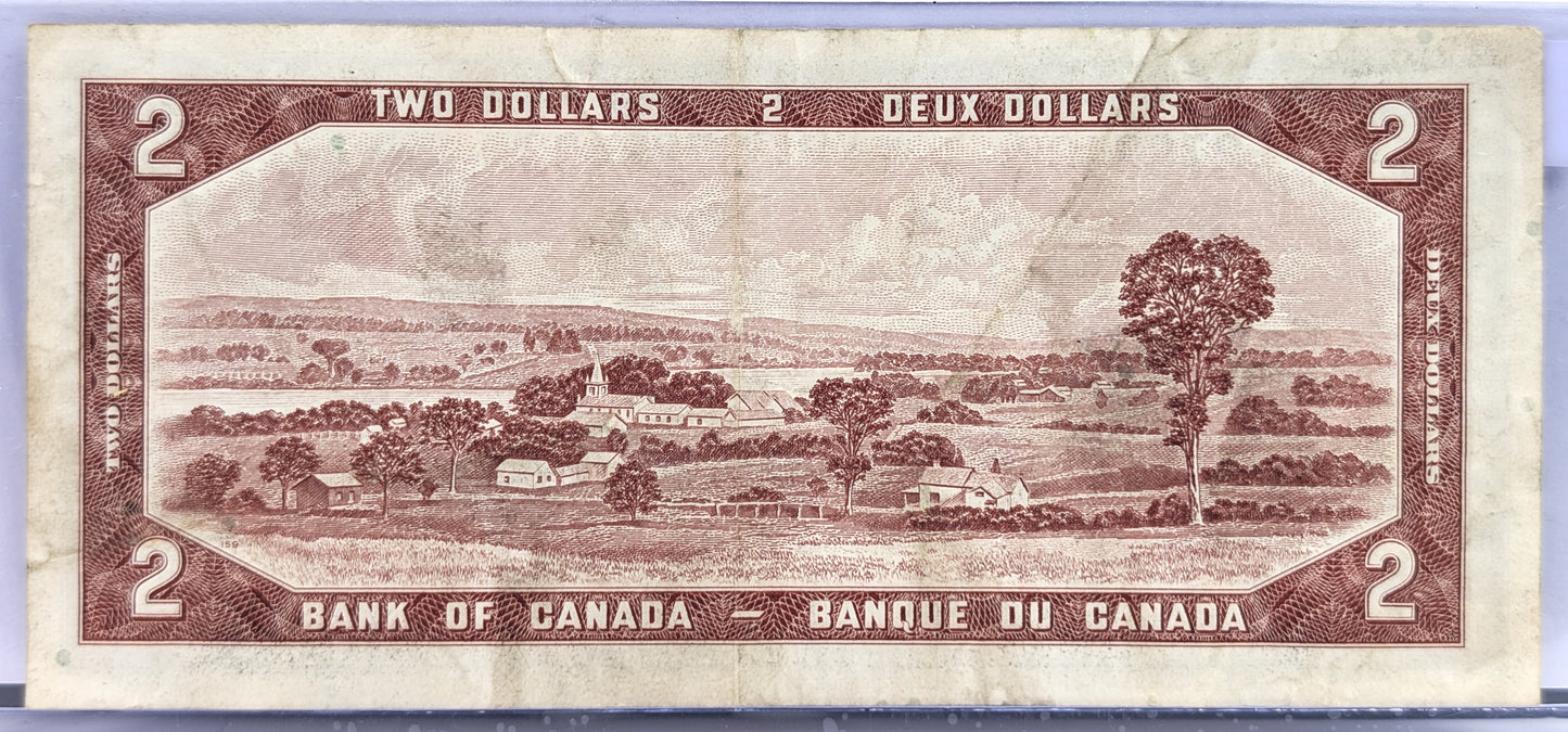 1954 Bank of Canada 2 Dollar Note - Choose by grade - Bouey/Raminsky Signatures - 1954 Canadian Two Dollar Banknote - P#76c