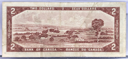 1954 Bank of Canada 2 Dollar Note - Choose by grade - Bouey/Raminsky Signatures - 1954 Canadian Two Dollar Banknote - P#76c