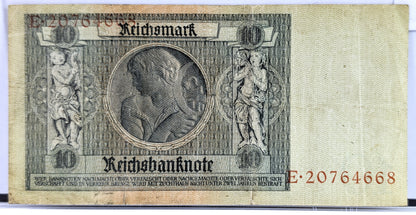 1929 10 Reichsmark German Bank Note - 1929 Reichsbanknote Reichsmark Note - Choice of Grade - 1929 Ten Reichsmark Note - P#180a