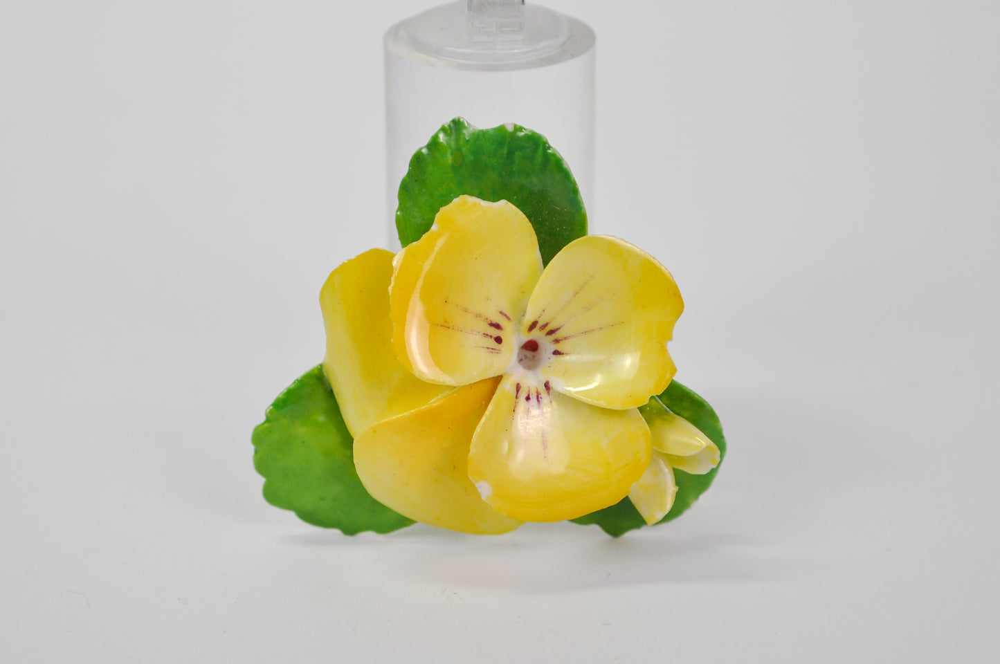 Vintage Cara China Staffordshire Yellow Pansy Hand Painted Bone China Pin - Made in England - 3D Yellow Flower Staffordshire China Brooch