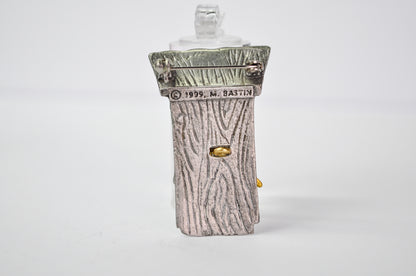 Vintage 1999 M. Bastin Two Tone Birdhouse Pewter Brooch - Vintage M. Bastin Signed Pewter Bird House Pin