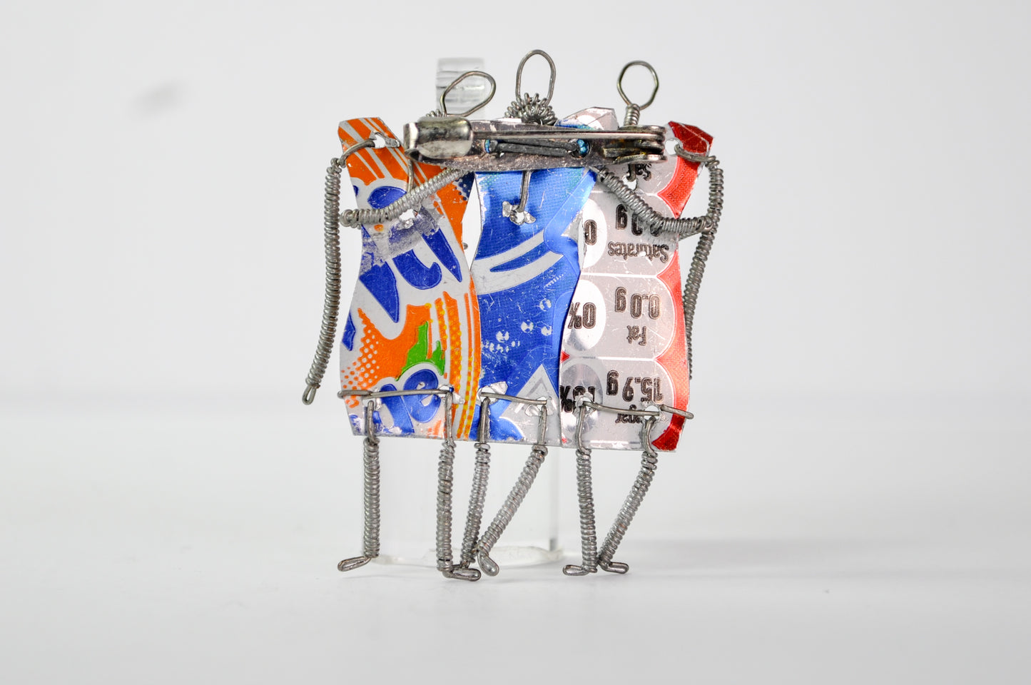 Unique Handcrafted Pop Art Soda Can Figures Brooch - Aluminum Soda Can Pin - Vintage Abstract Soda Can Dress Women Craft Brooch